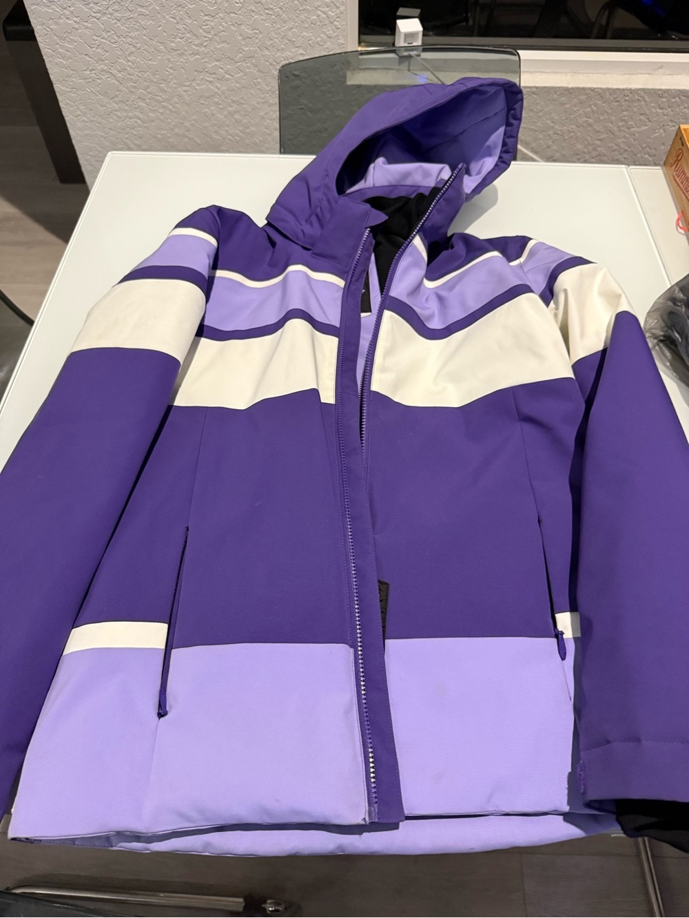 Descente Girls Insulated Waterproof Purple Hooded Ski Snowboard Jacket Sz 16